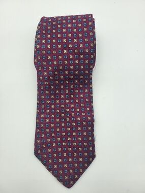 Men's Maroon Geometric Silk Tie